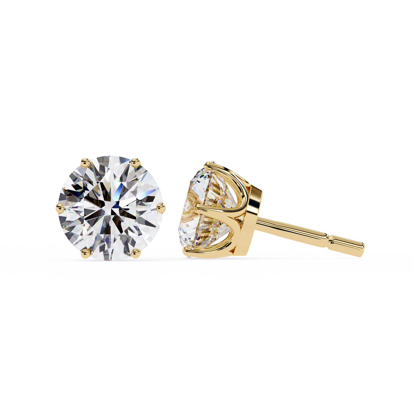 Classic Six Claw Diamond Stud Earrings