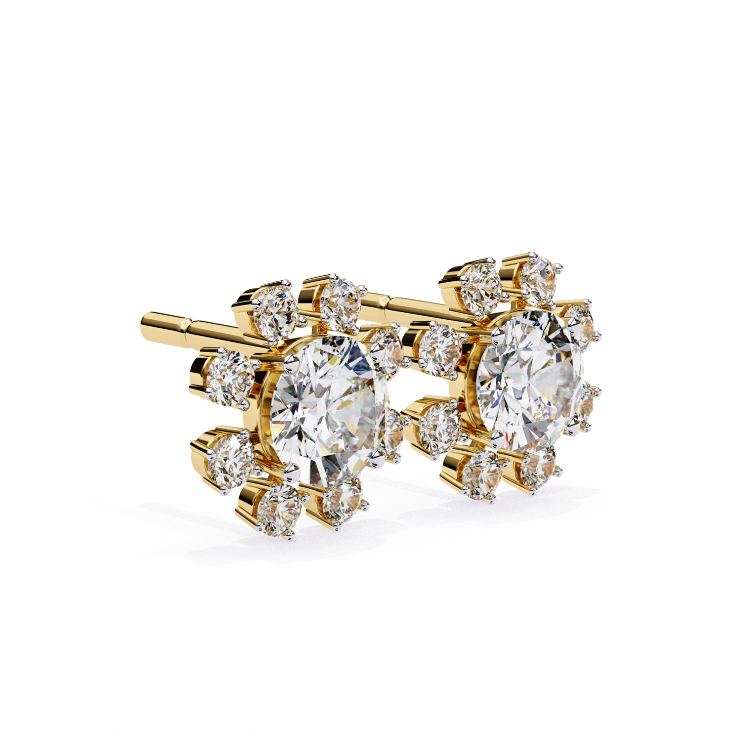 Round Studs with Wide Halo