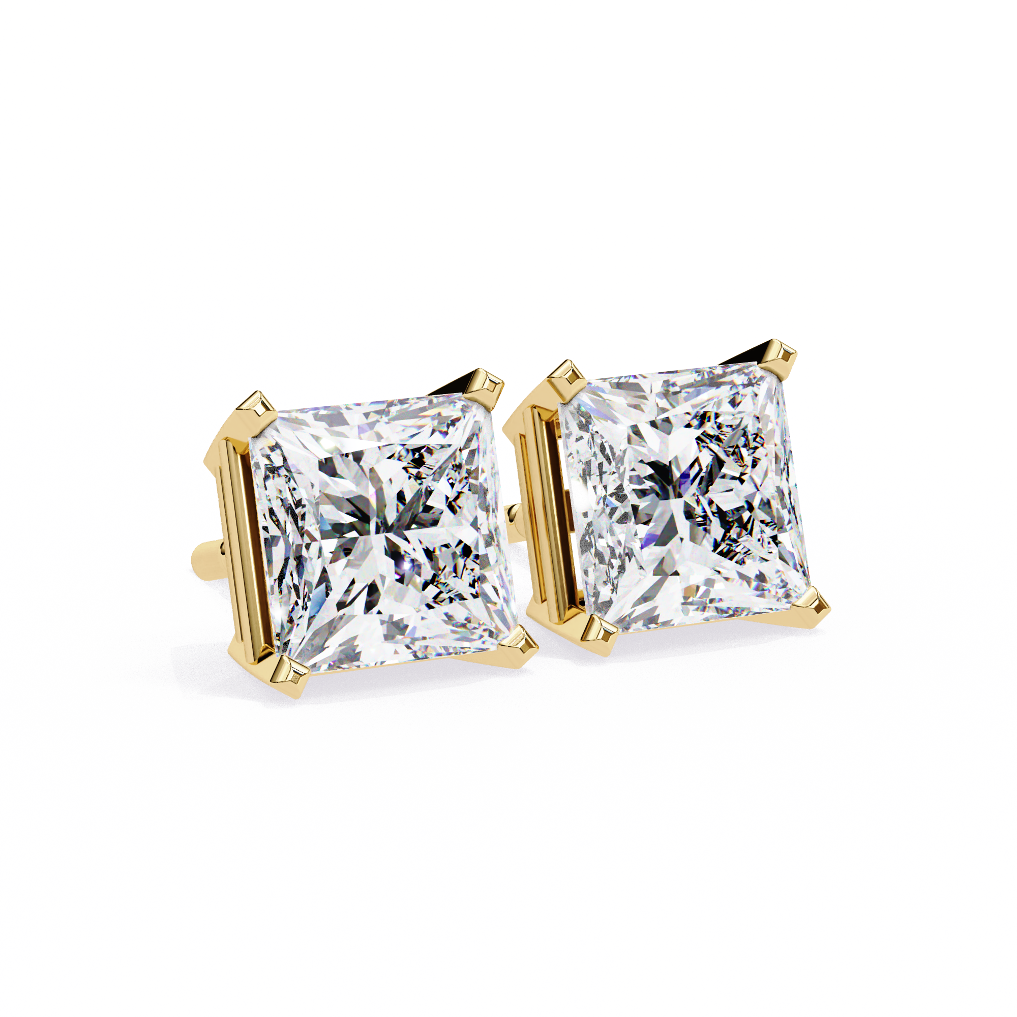 Princess Cut Lab Grown Diamond Stud Earrings