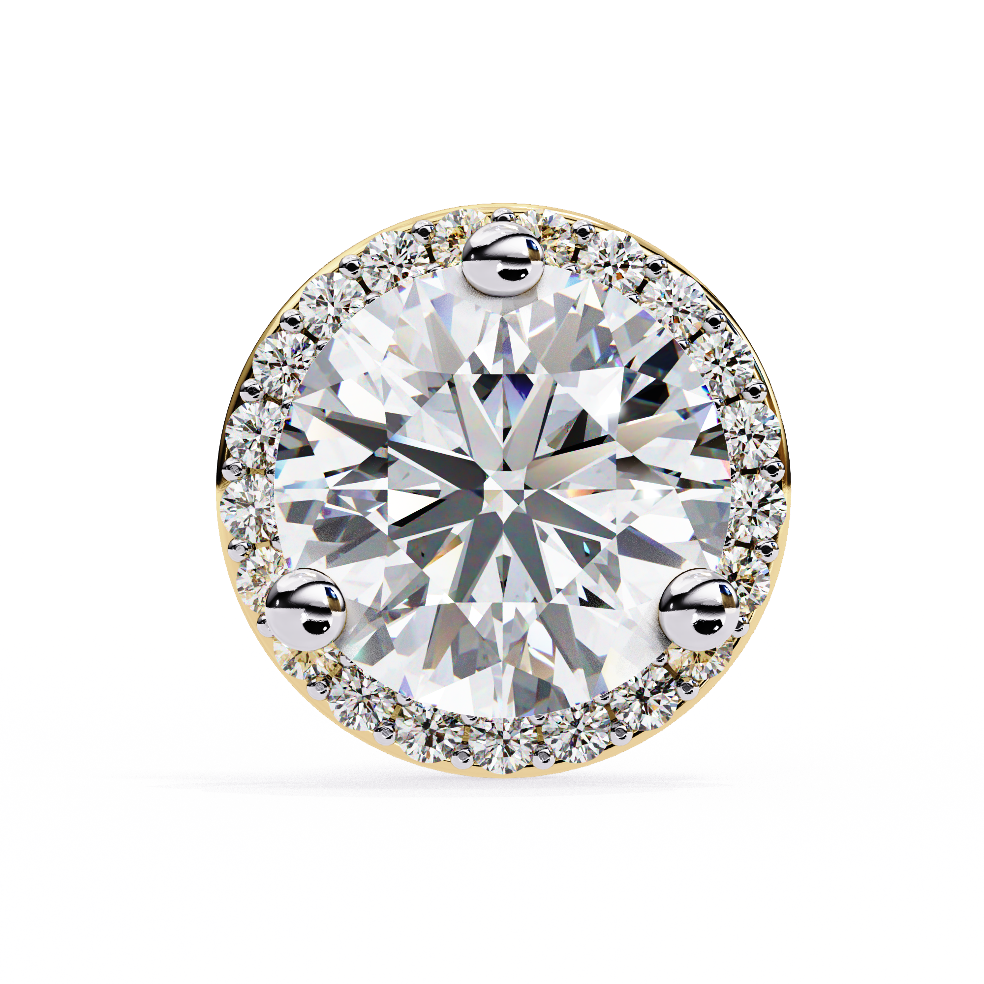 Lab Grown Diamond Round Halo Studs Earrings