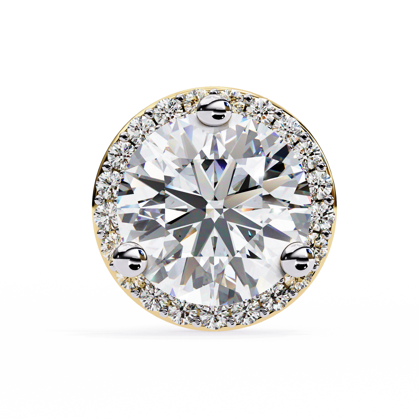 Lab Grown Diamond Round Halo Studs Earrings