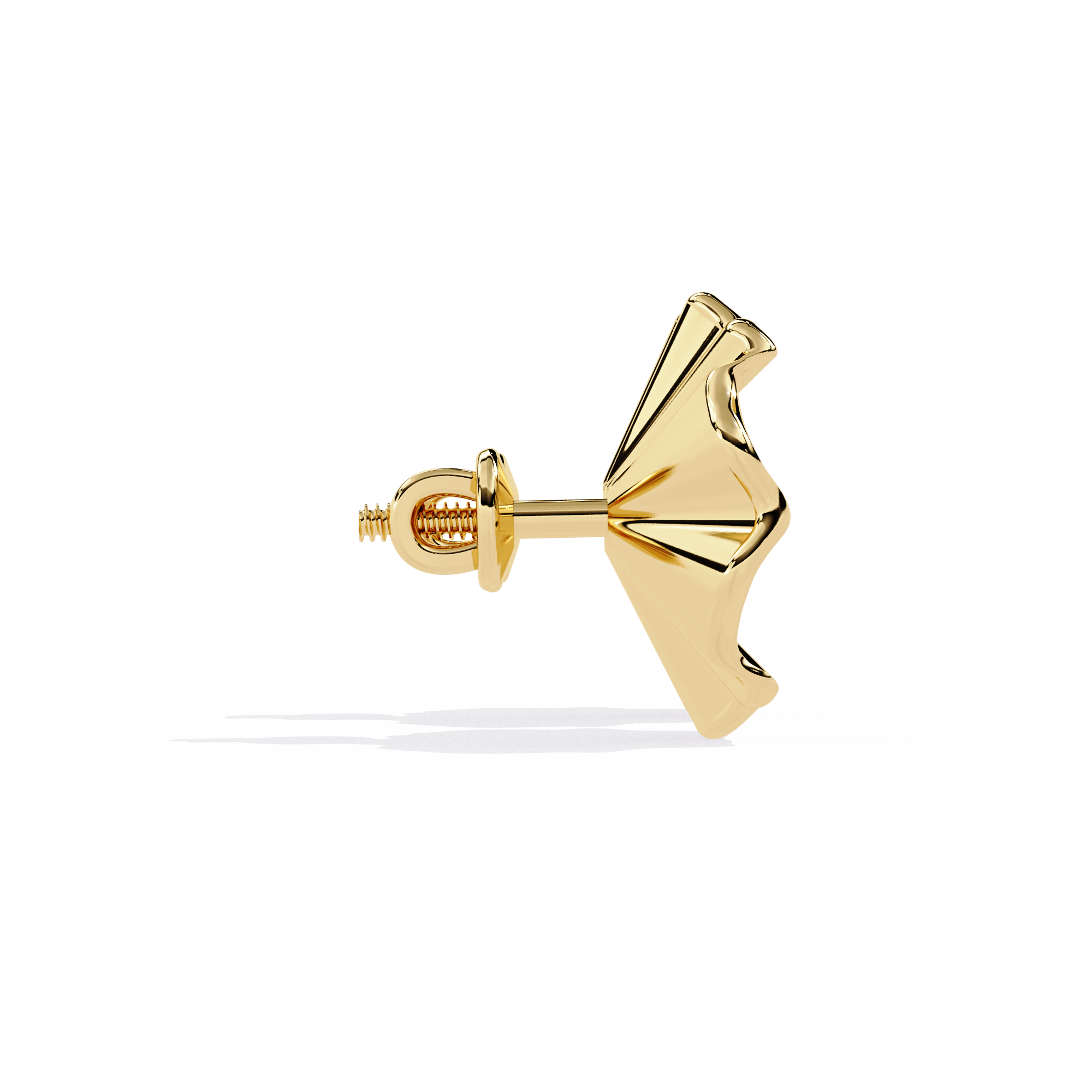 Tiny Gold Studs Earrings - Floral Elegance | Lab-grown Diamond