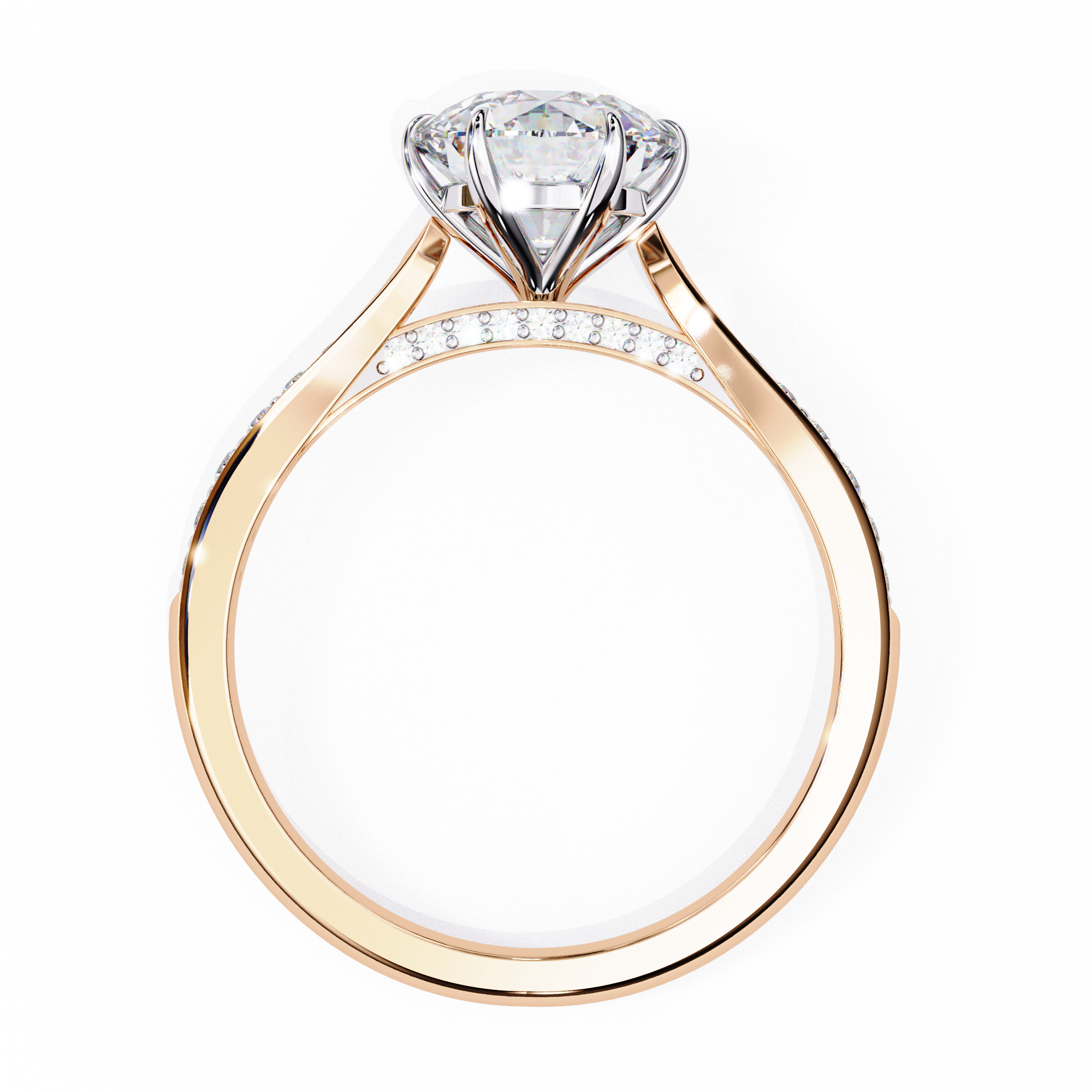 Round Timeless Solitaire Ring in Channel Setting