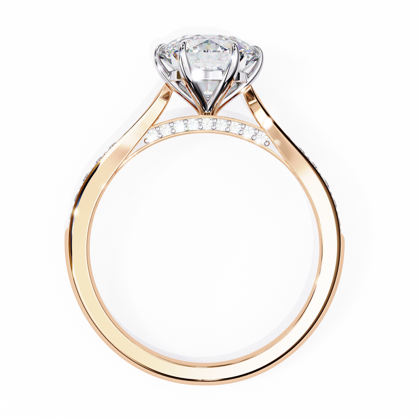 Round Timeless Solitaire Ring in Channel Setting