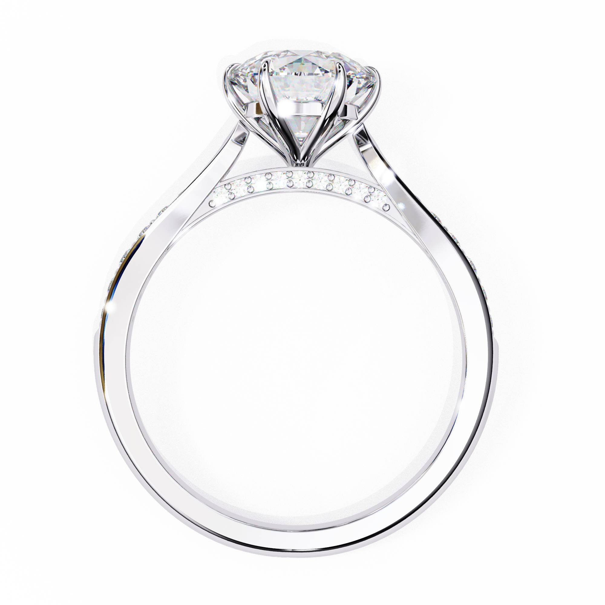 Round Timeless Solitaire Ring in Channel Setting