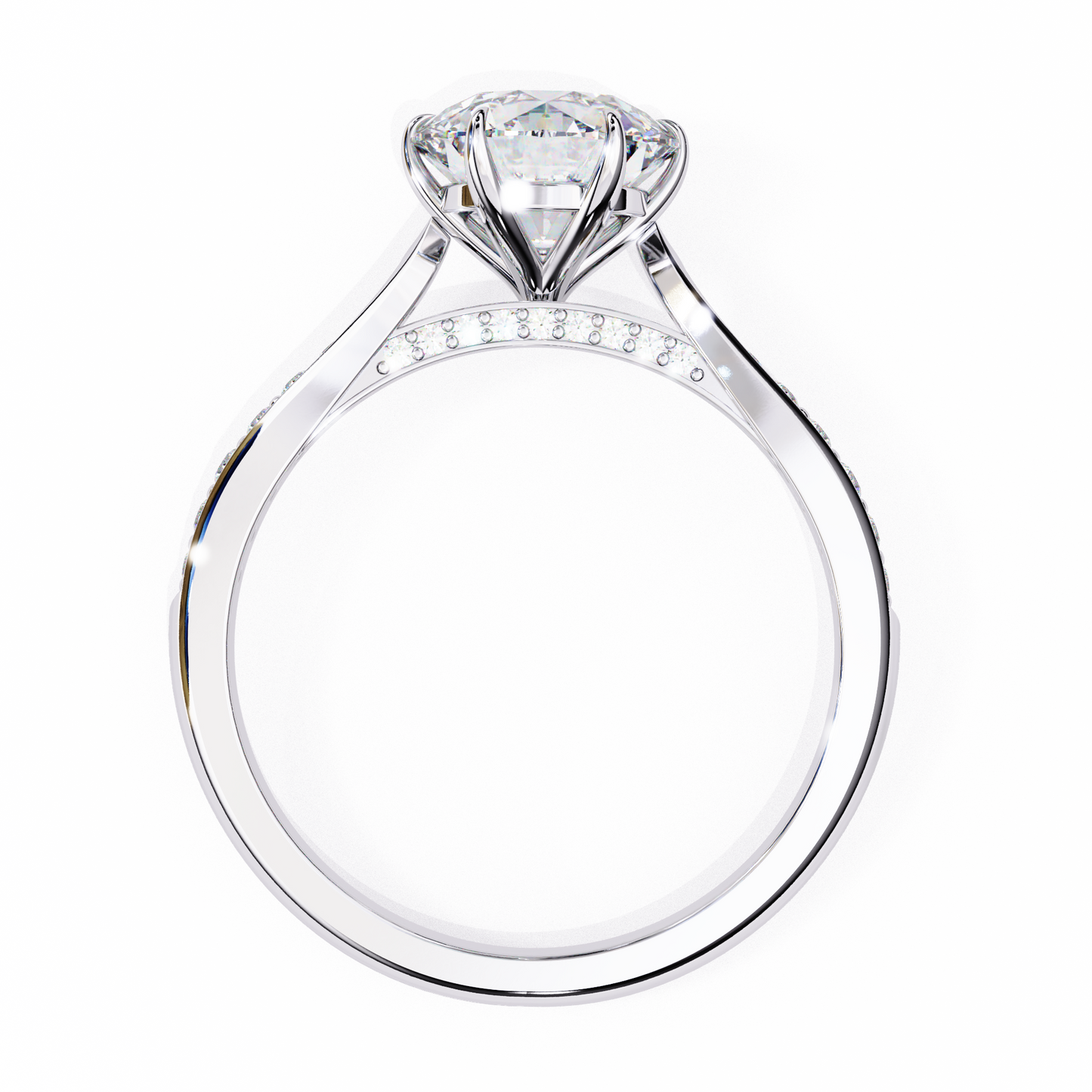 Round Timeless Solitaire Ring in Channel Setting