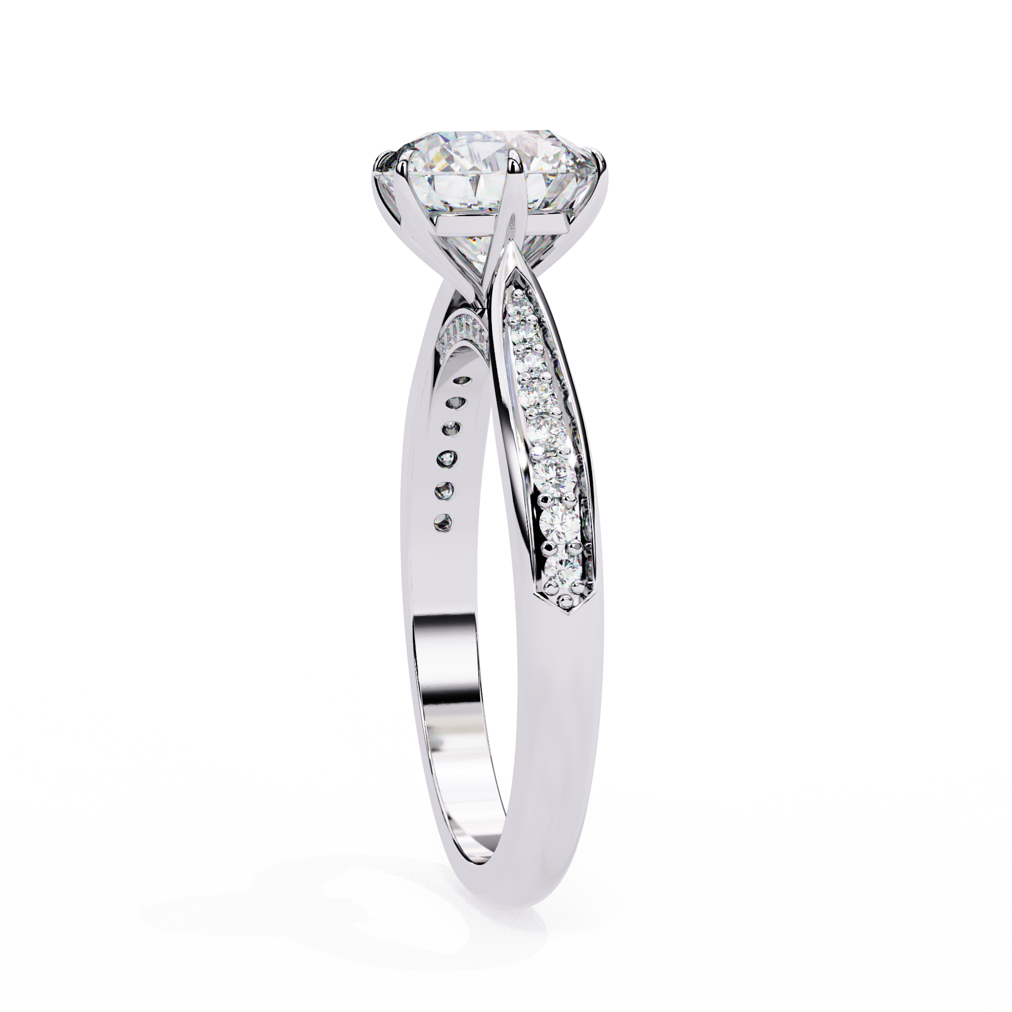 Round Timeless Solitaire Ring in Channel Setting
