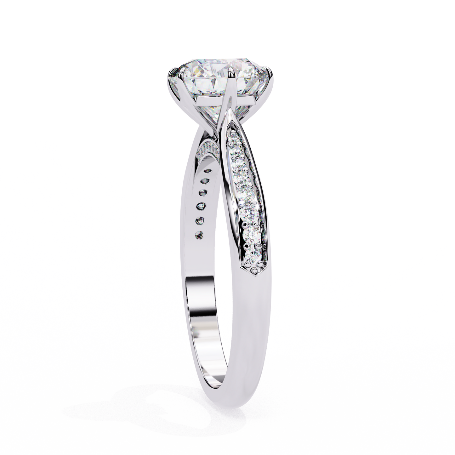 Round Timeless Solitaire Ring in Channel Setting