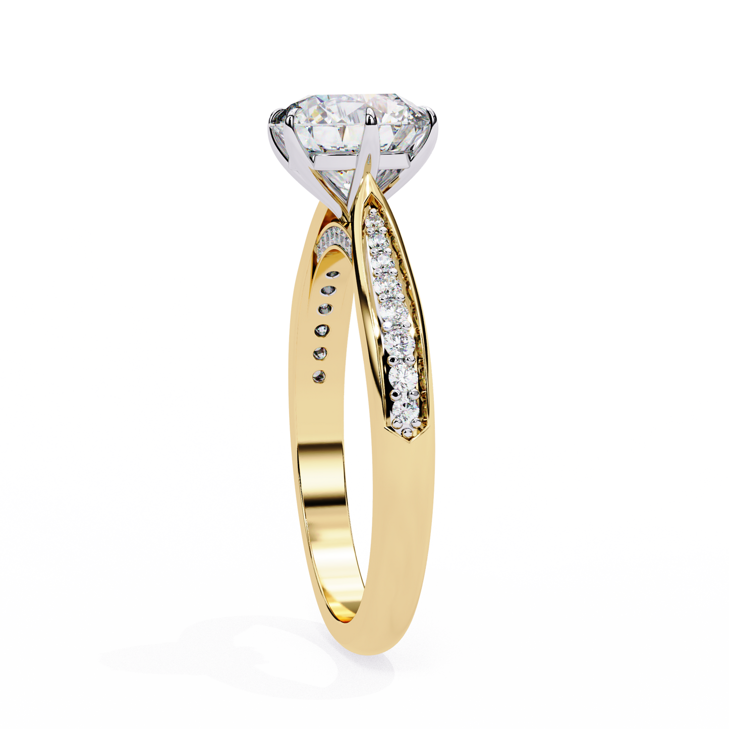 Round Timeless Solitaire Ring in Channel Setting