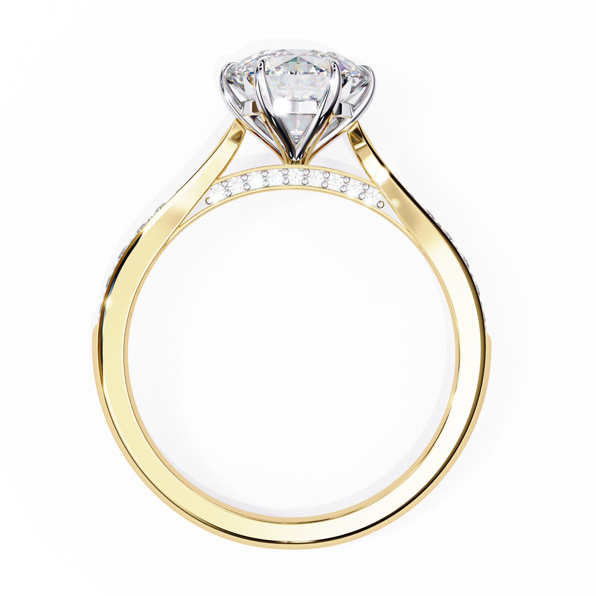 Round Timeless Solitaire Ring in Channel Setting
